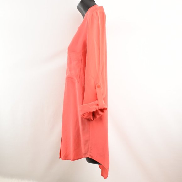 Diane von Furstenberg 4 Gilmore Blouse 100% Silk- HOT CORAL - not red - Picture 10 of 16